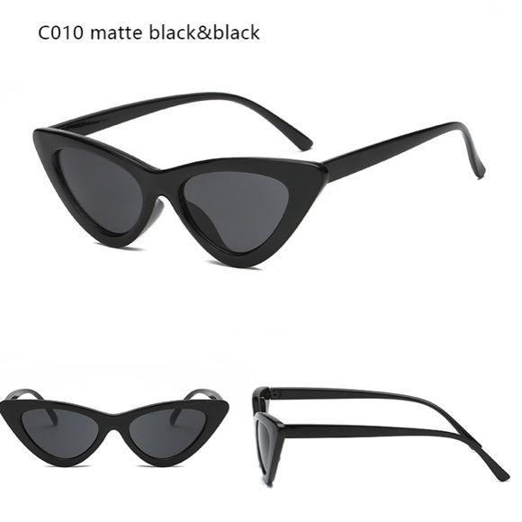 Retro Matte Black Cat Eye Sunglasses - Picture 4 of 4